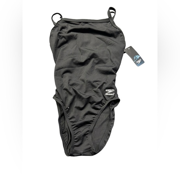 SPEEDO ENDURANCE PLUS black training athletic one piece competition swimsuit NWT - Picture 5 of 8